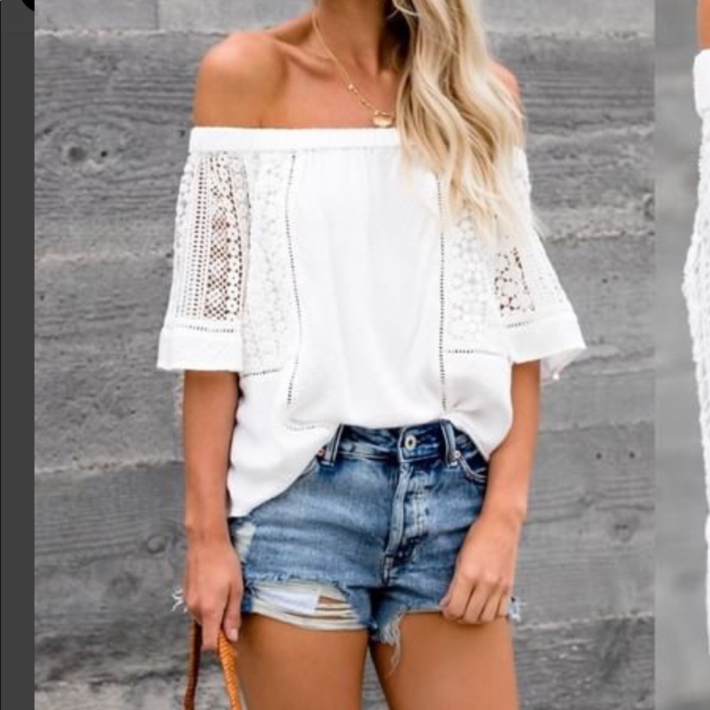 White off the shoulder boutique top.